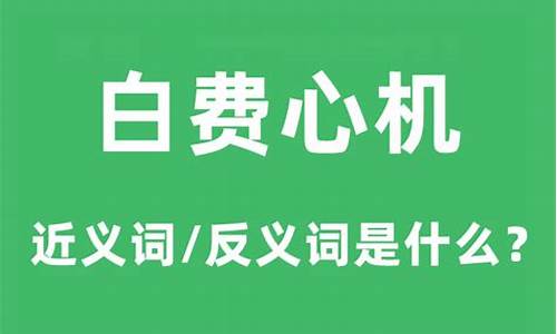 白费心机是什么意思_白费心机是成语吗