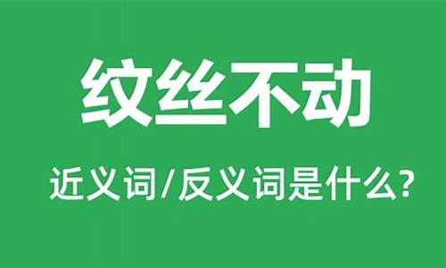 纹丝不动是什么意思_纹丝不动是什么意思解释