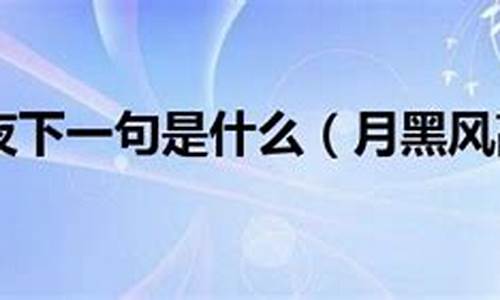 月黑风高夜下一句幽默_月黑风高夜下一句幽默改编